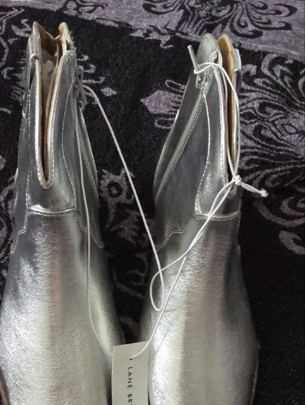 Lane Bryant Metallic Silver Pointed Ankle Booties - Picture 3 of 12